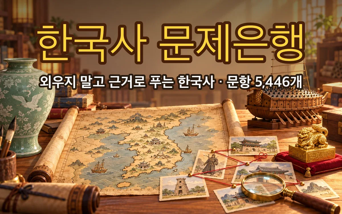한국사 문제은행 화면